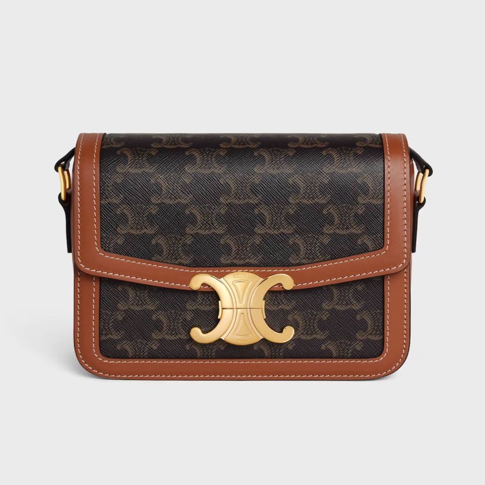 CELINE Teen Triomphe Bag in Triomphe Canvas
